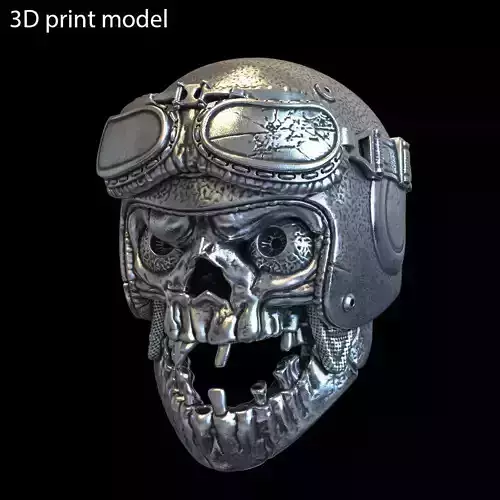 Skull pendant jewelry biker helmet vol1 3D print model