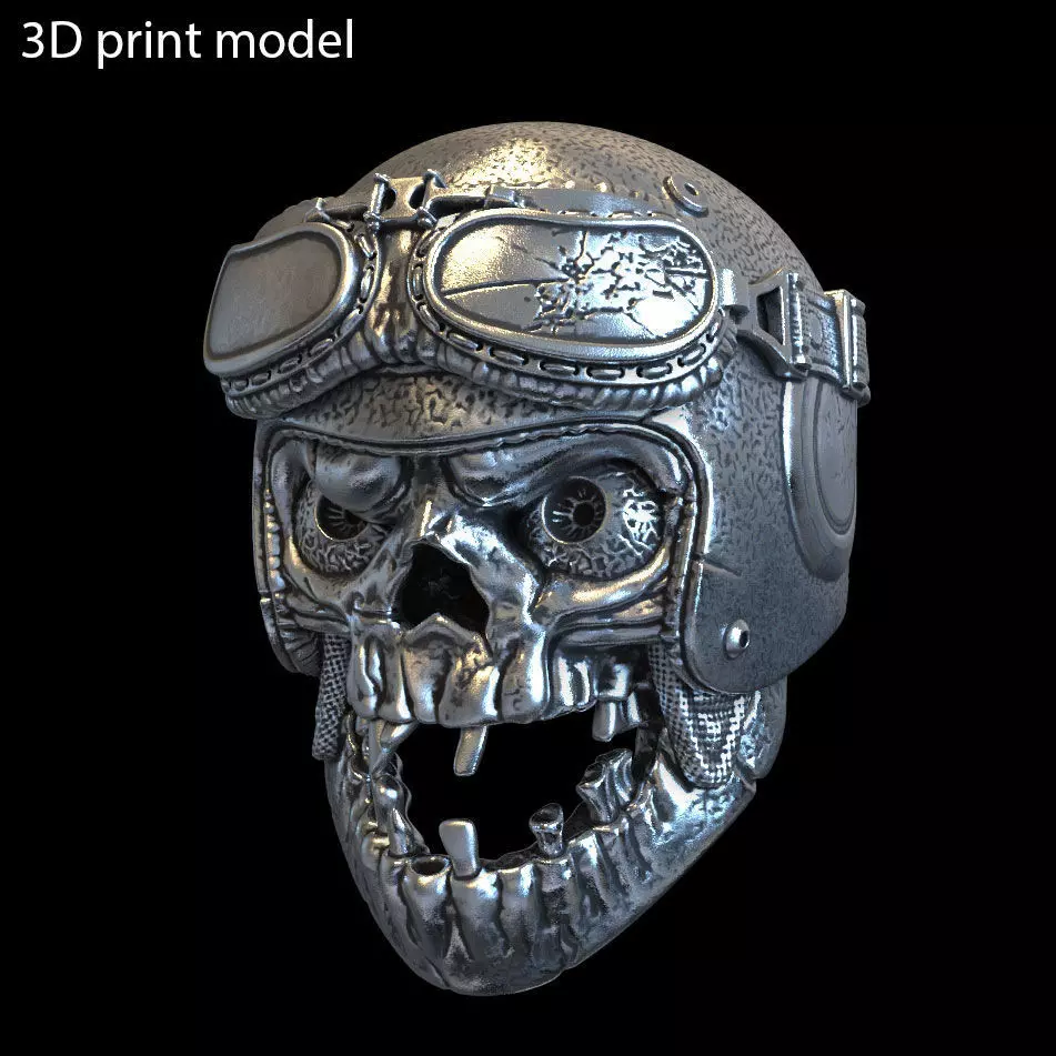 Skull pendant jewelry biker helmet vol1 3D print model
