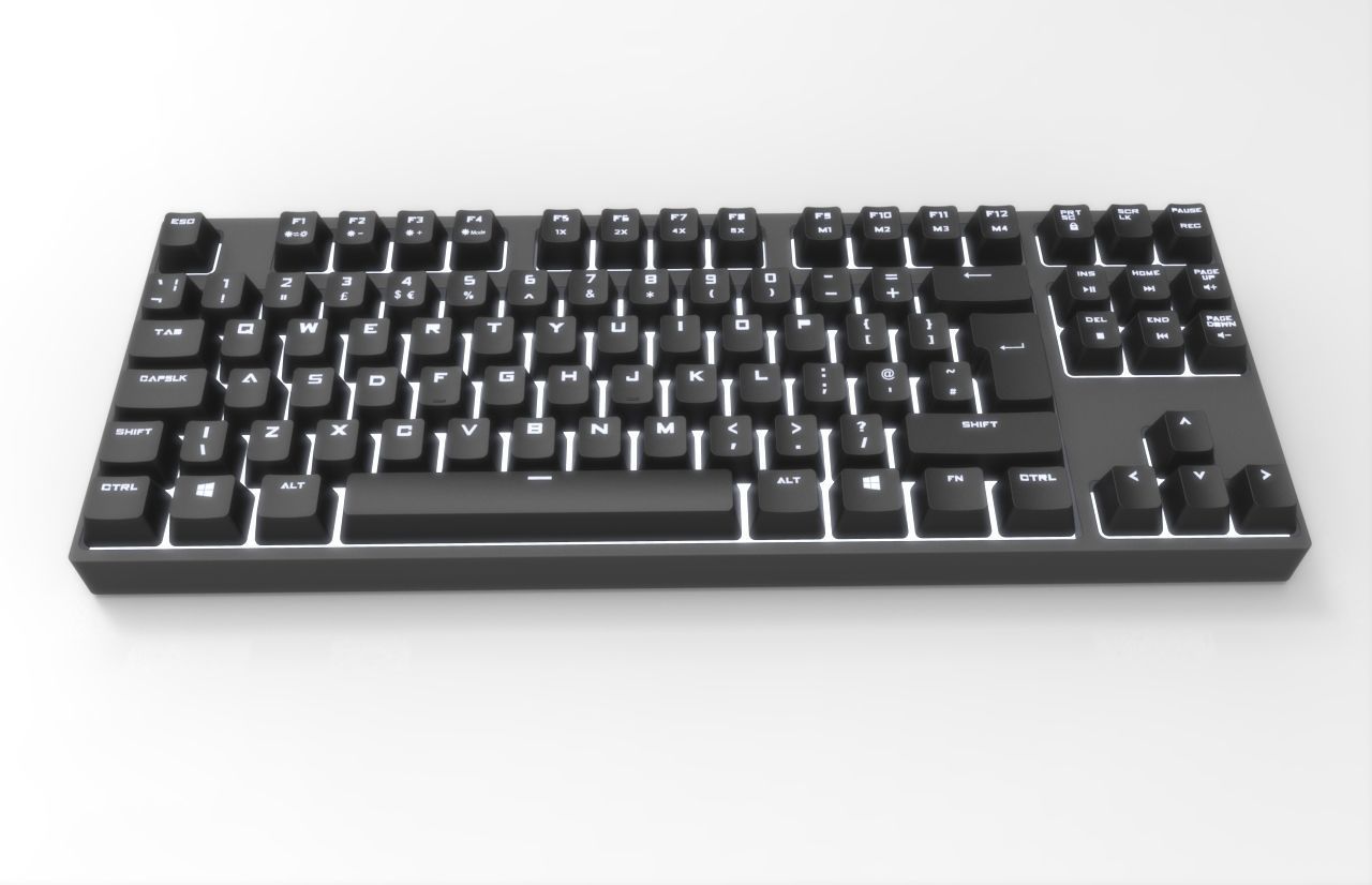 CM Storm Quickfire Tenkeyless Mechanical Gaming PC Keyboard 3D model_3