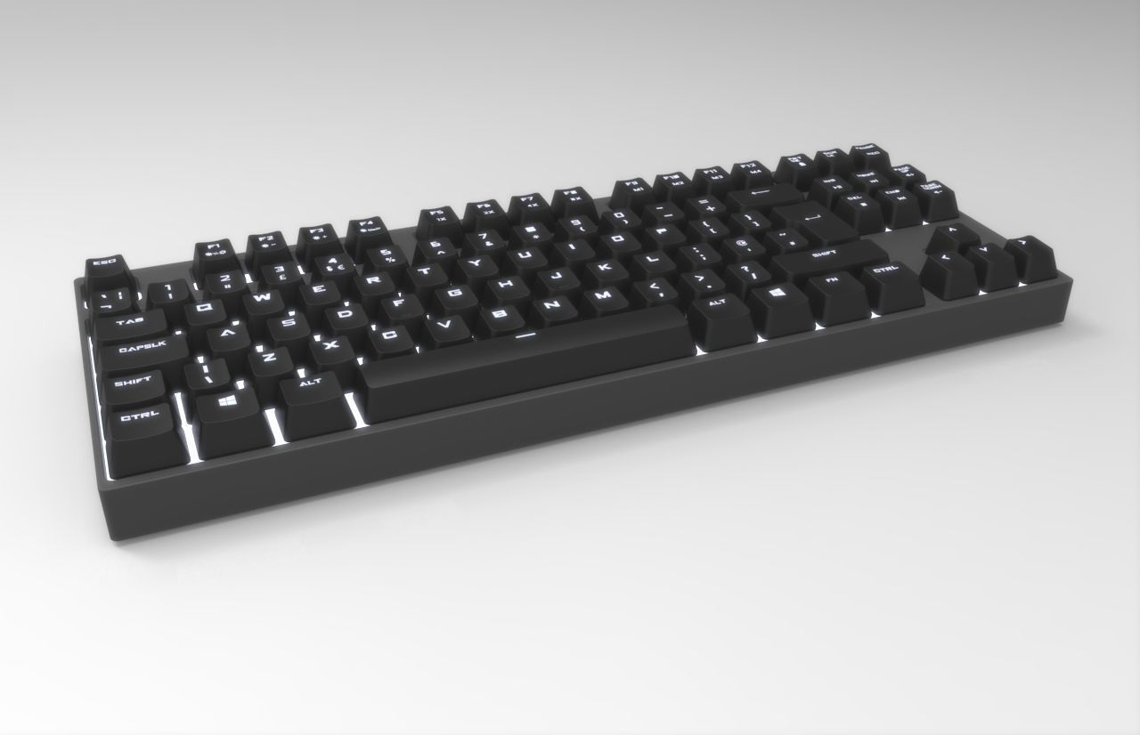 CM Storm Quickfire Tenkeyless Mechanical Gaming PC Keyboard 3D model_4