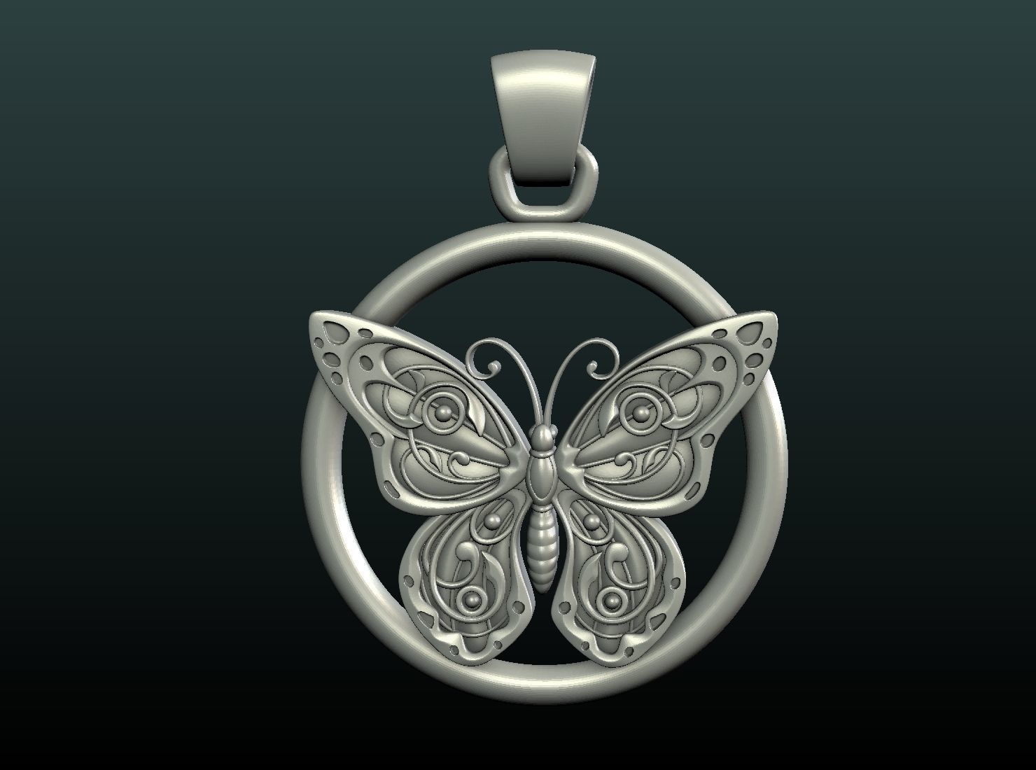 Butterfly Pendant 3D print model_14