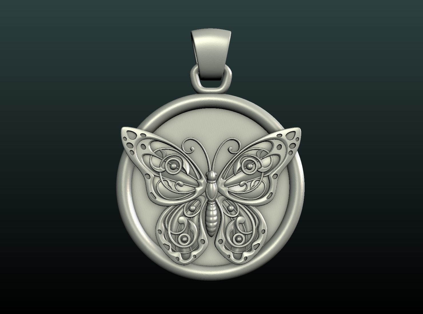 Butterfly Pendant 3D print model_13