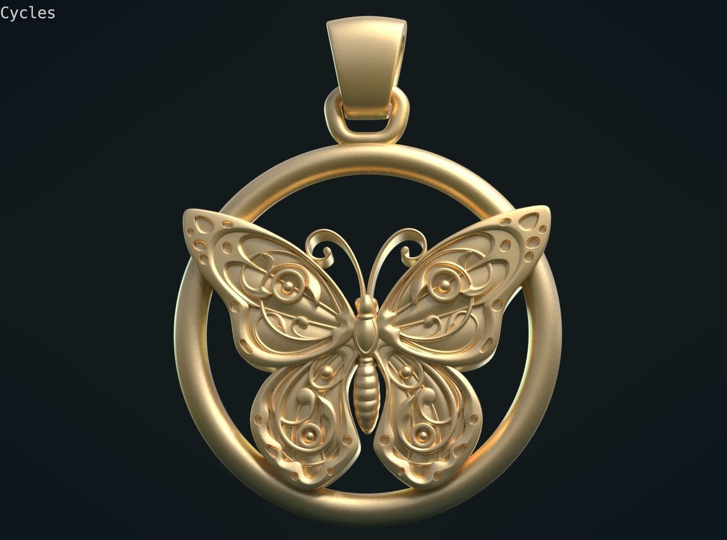 Butterfly Pendant 3D print model_6
