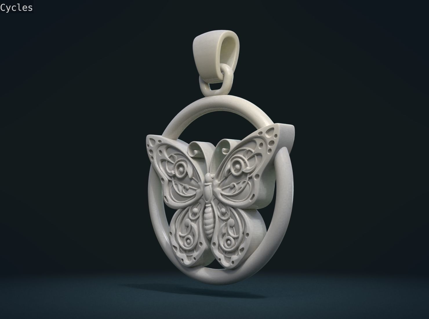 Butterfly Pendant 3D print model_10