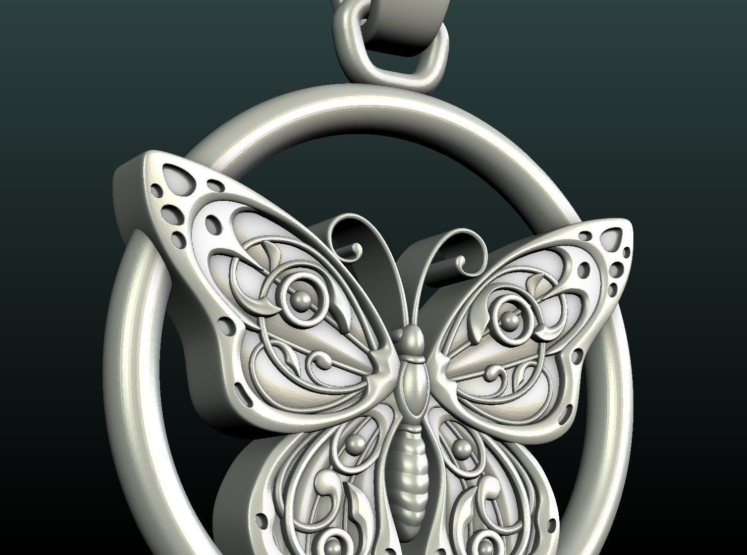 Butterfly Pendant 3D print model_15