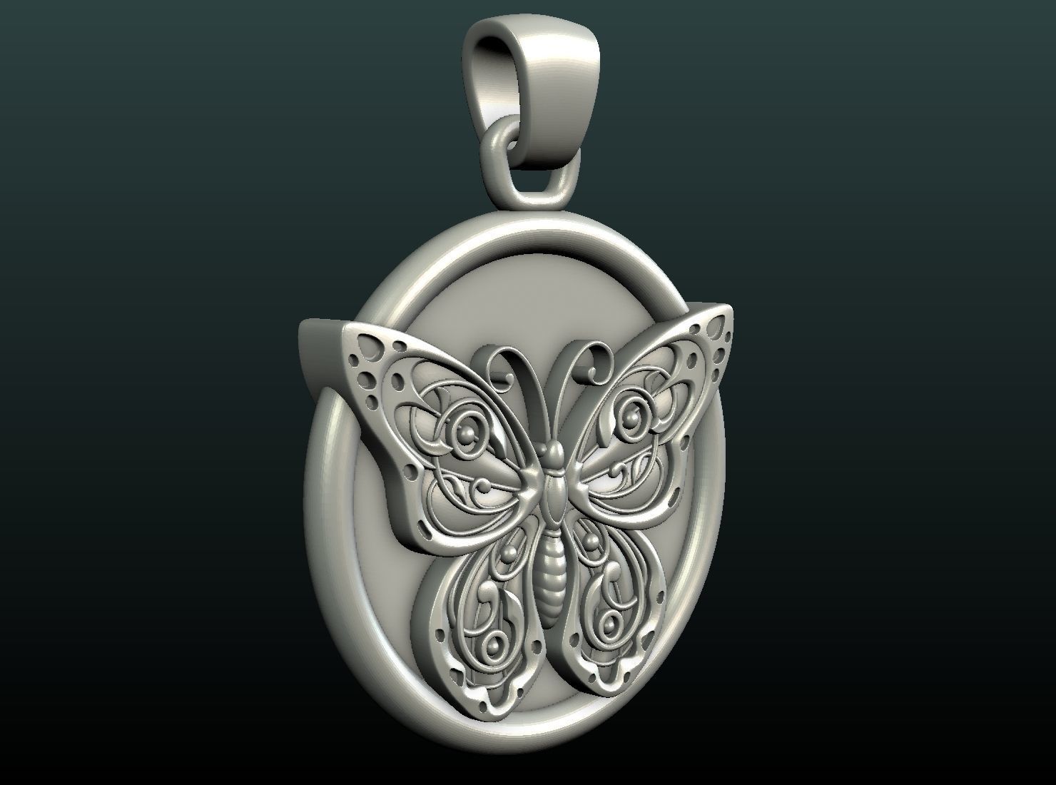 Butterfly Pendant 3D print model_12