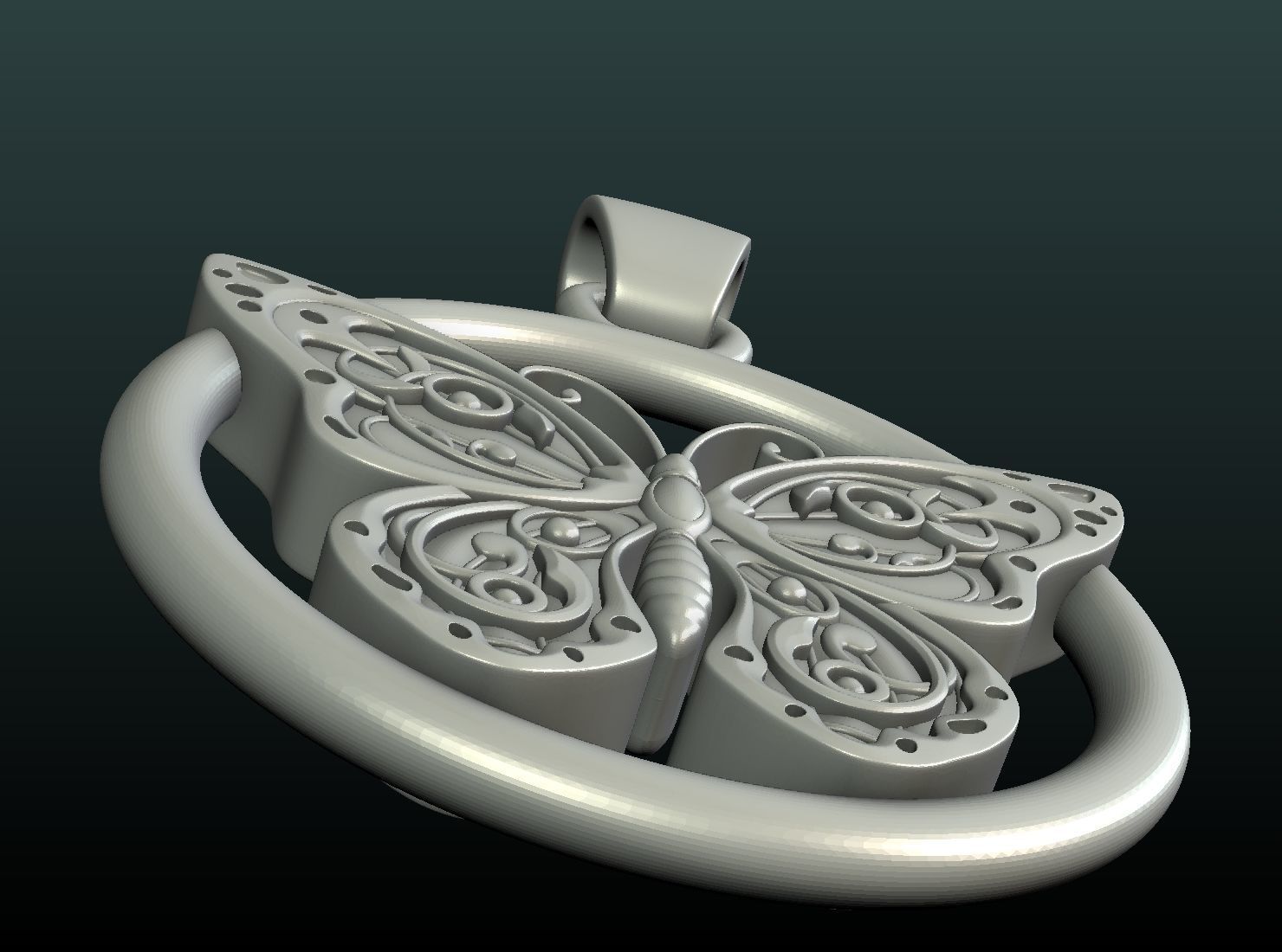 Butterfly Pendant 3D print model_16
