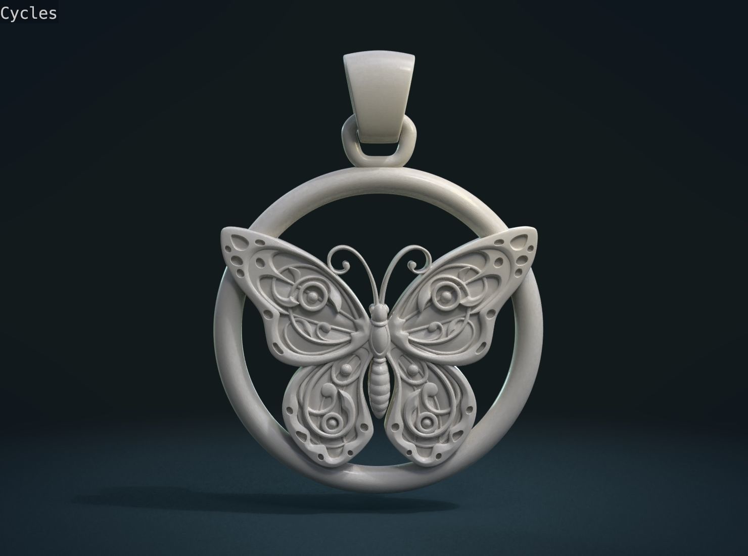 Butterfly Pendant 3D print model_9