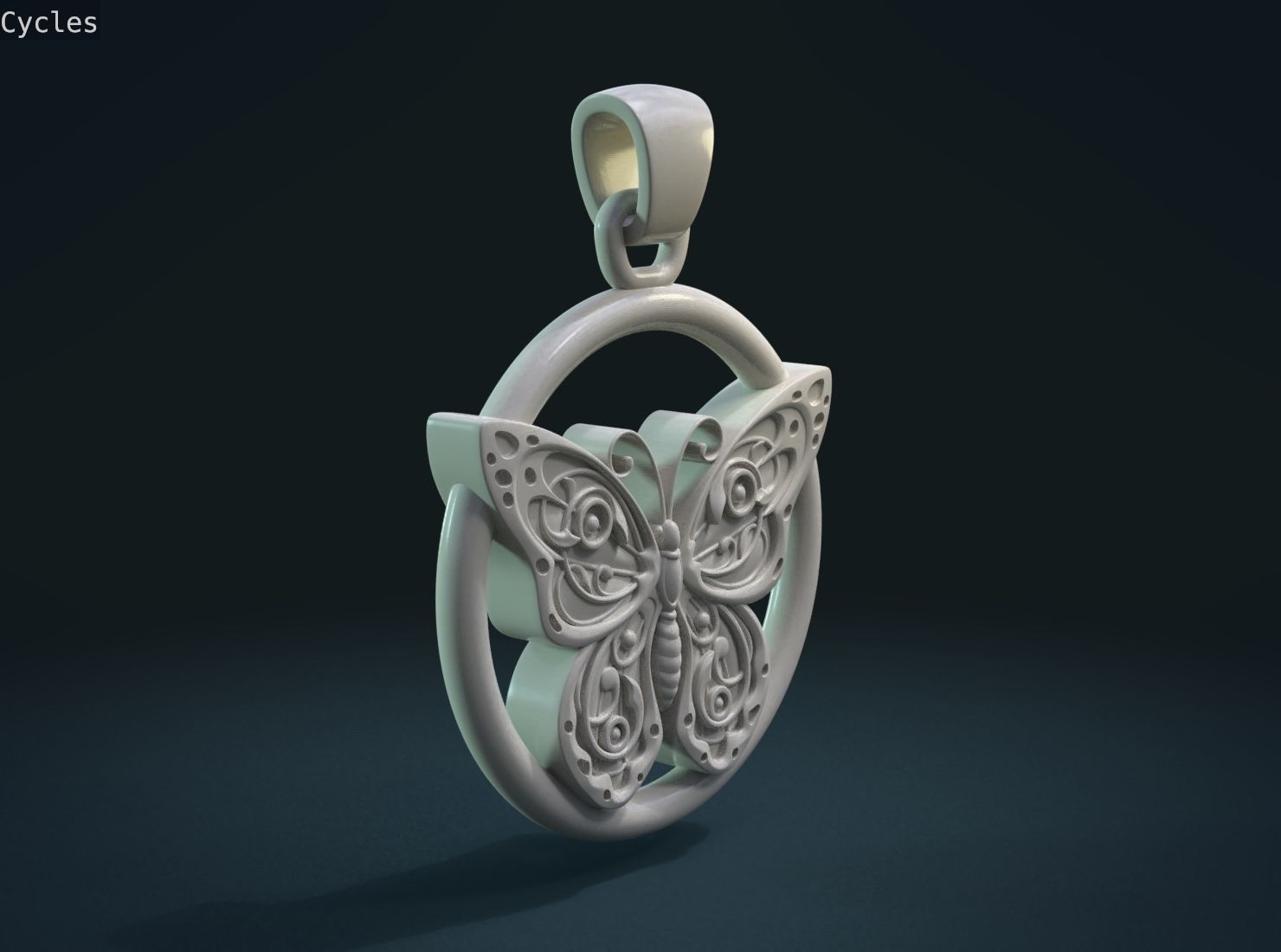 Butterfly Pendant 3D print model_11
