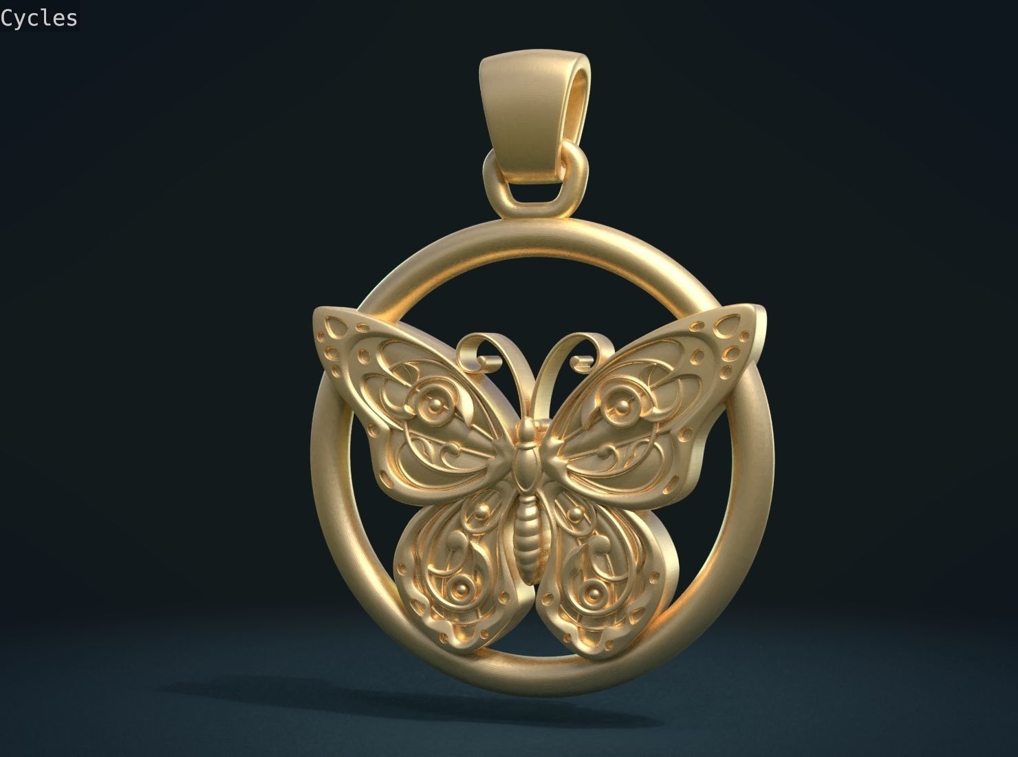 Butterfly Pendant 3D print model_3