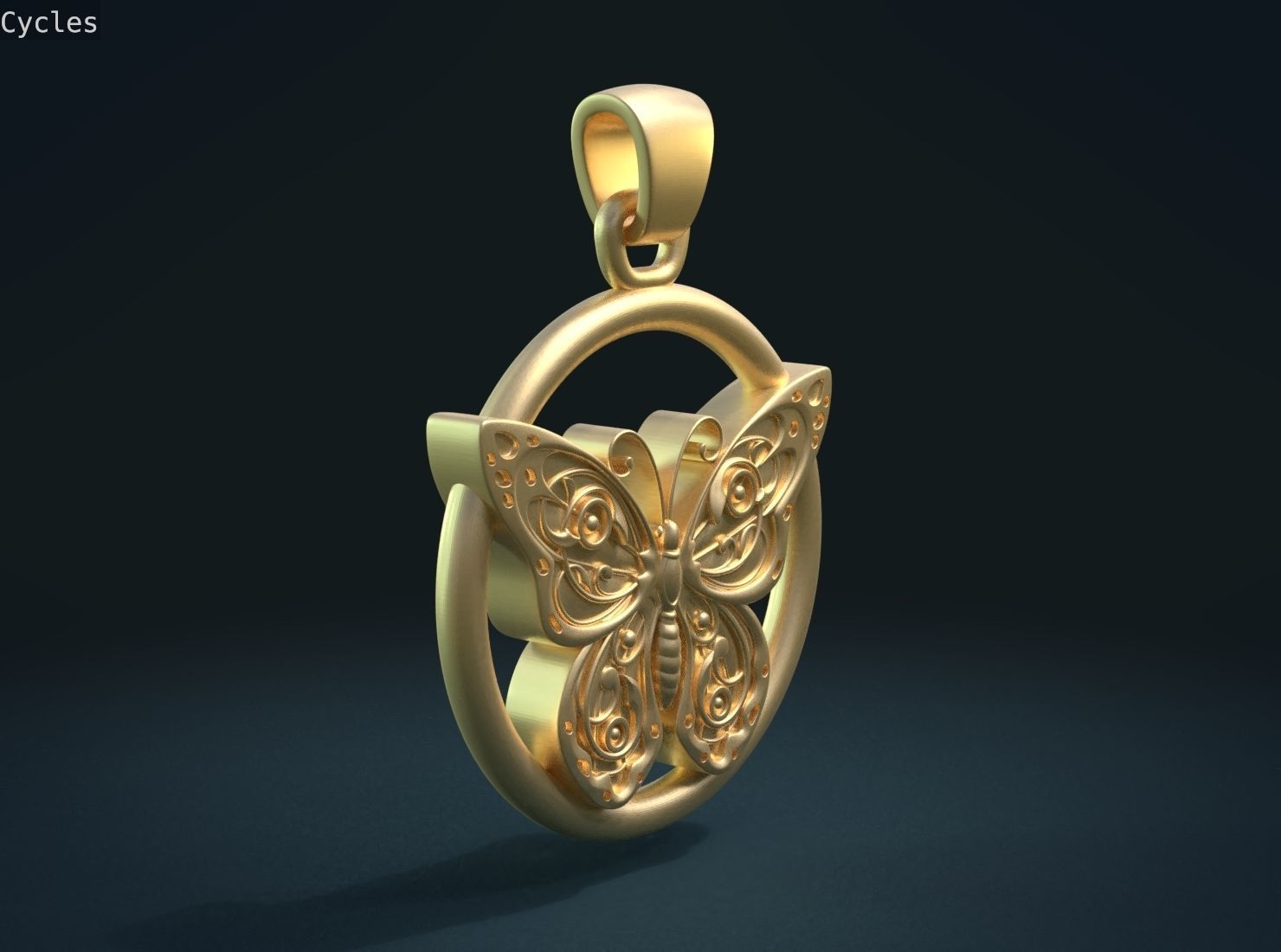 Butterfly Pendant 3D print model_5