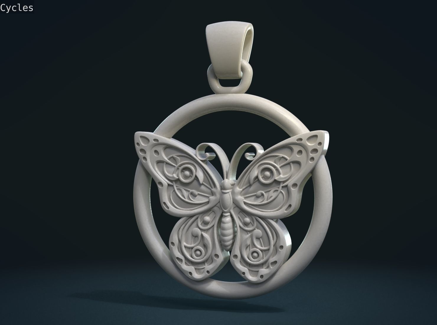 Butterfly Pendant 3D print model_8