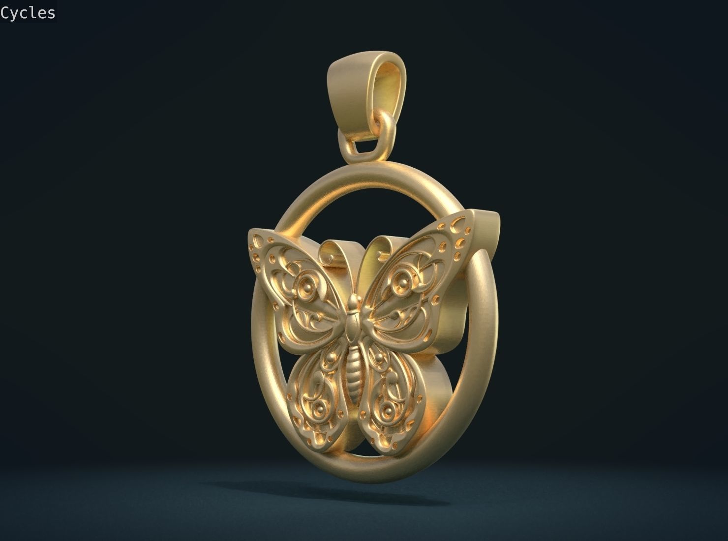 Butterfly Pendant 3D print model_4