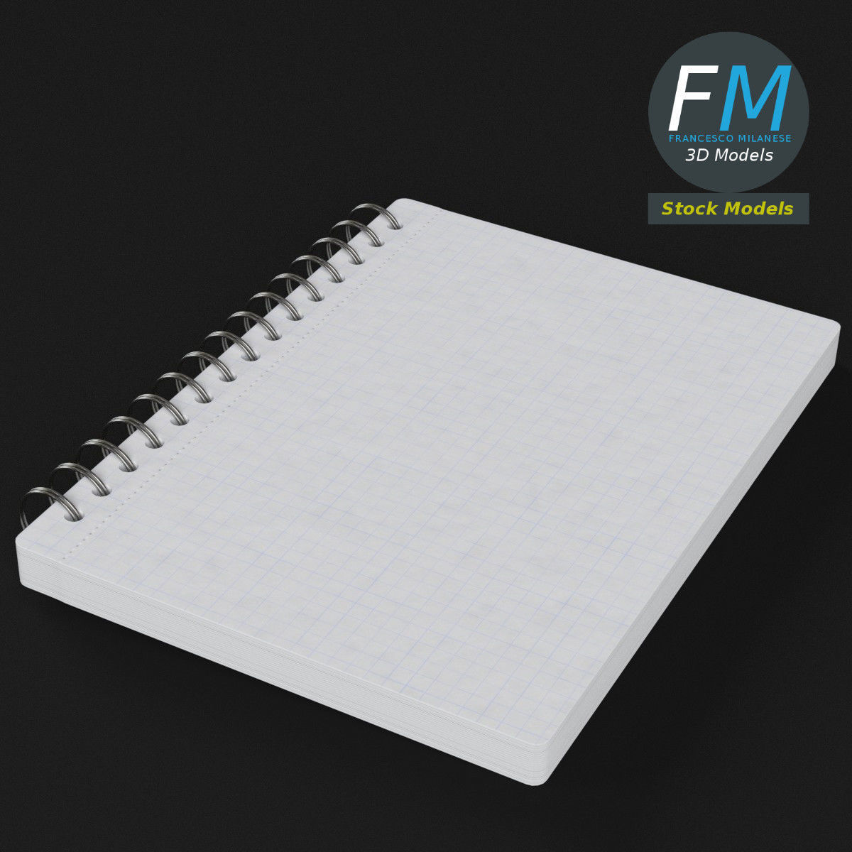 Spiral notebook 3D model_2
