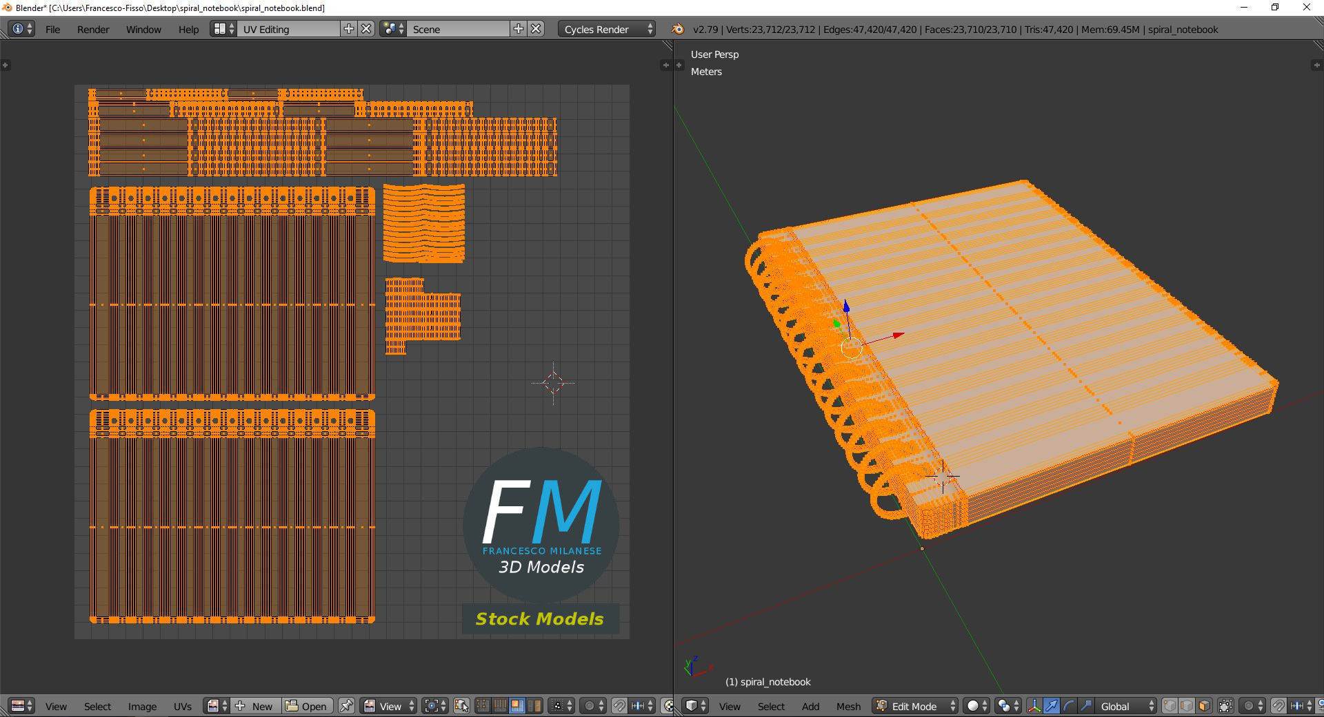 Spiral notebook 3D model_10