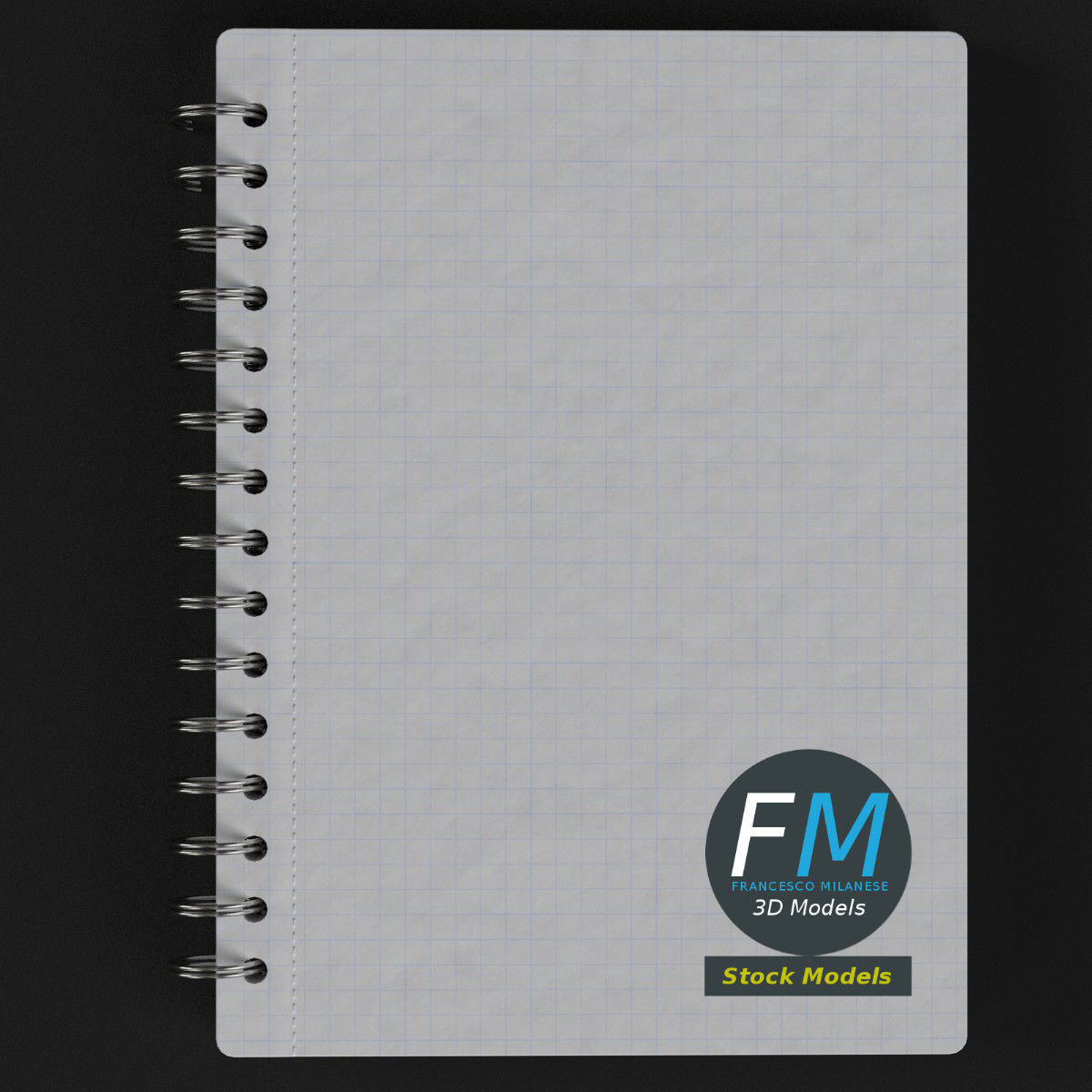 Spiral notebook 3D model_6