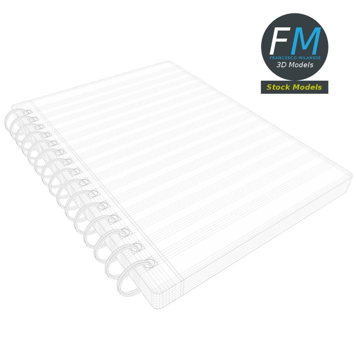 Spiral notebook 3D model_7