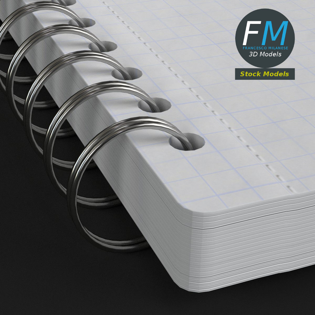 Spiral notebook 3D model_3