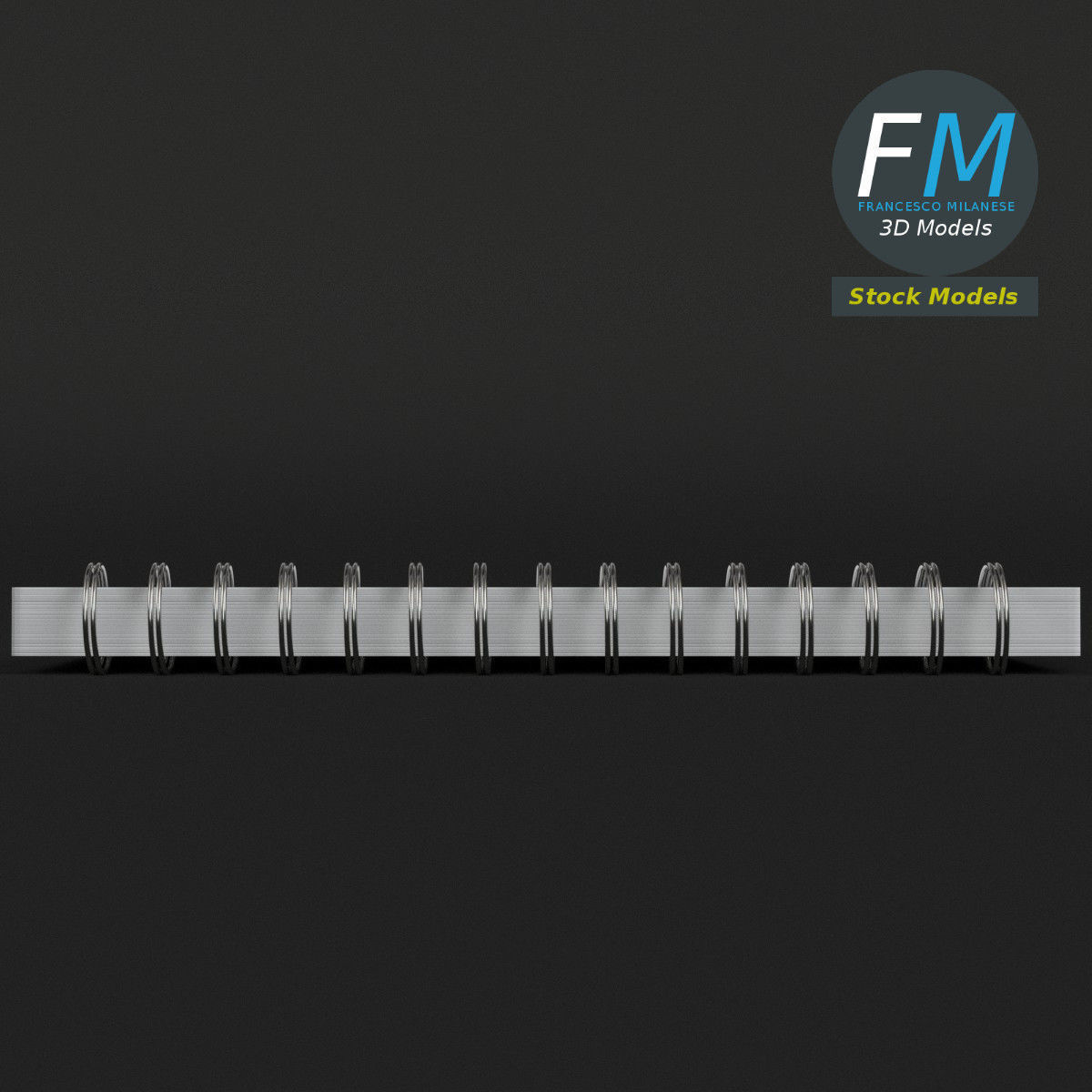 Spiral notebook 3D model_4