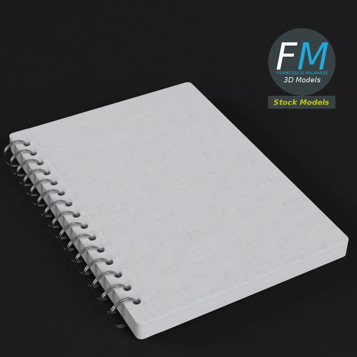 Spiral notebook 3D model_0