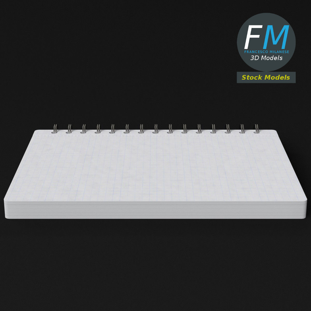 Spiral notebook 3D model_5