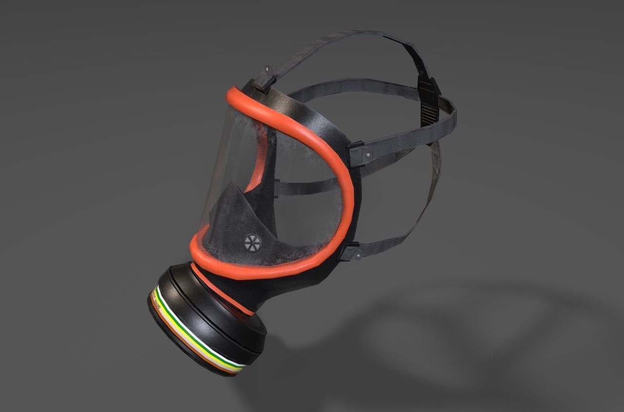 Gas Mask Low-poly 3D model_2