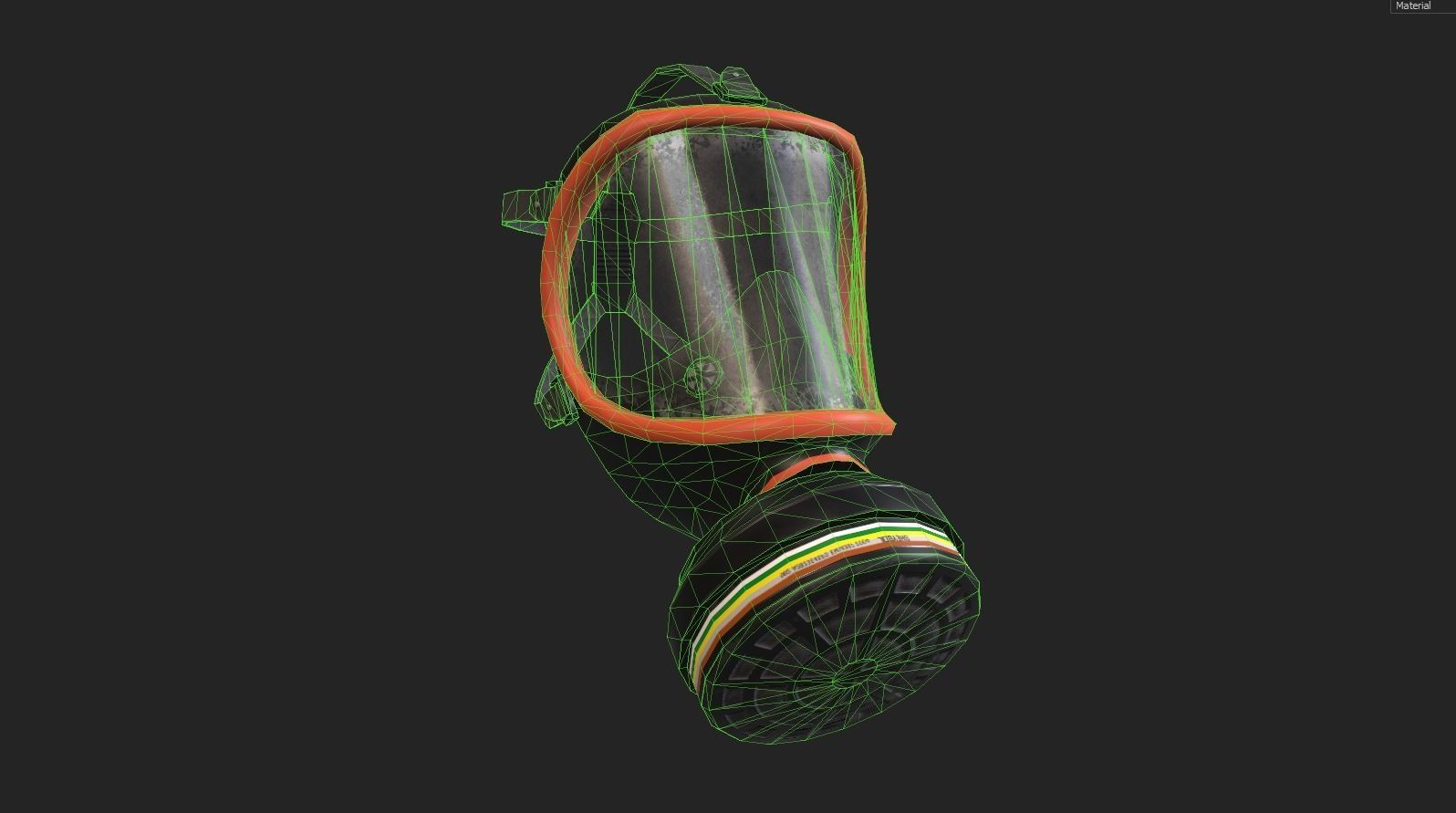 Gas Mask Low-poly 3D model_1