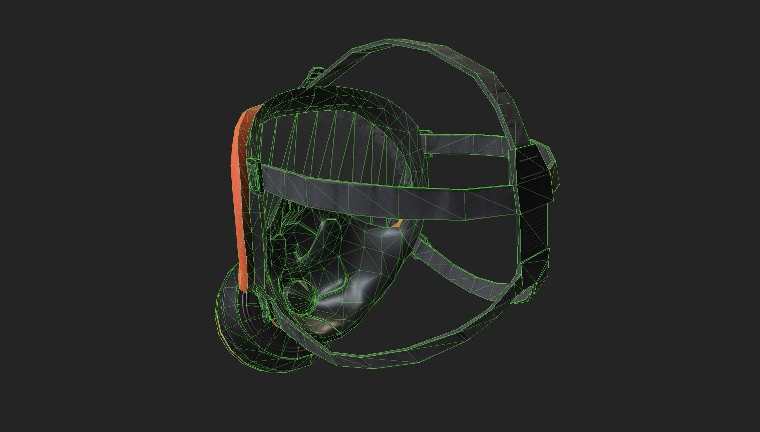 Gas Mask Low-poly 3D model_5