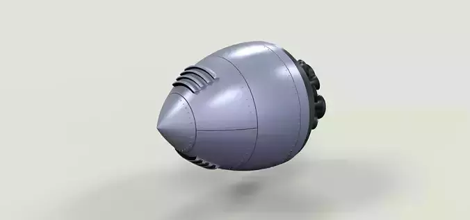 Fantasy rocket engine 3D model