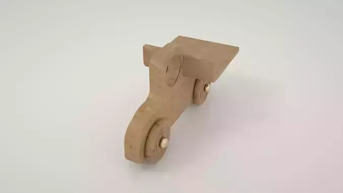 Low poly truck wooden toy