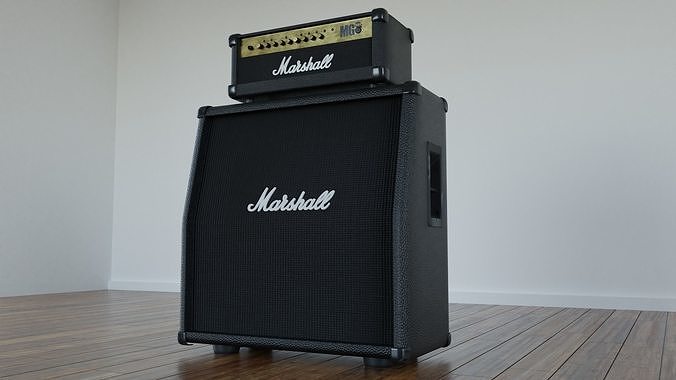 Marshall Guitar Amp and Header 3D model