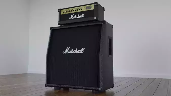 Marshall Guitar Amp and Header 3D model