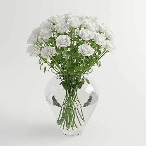 White roses Free 3D model