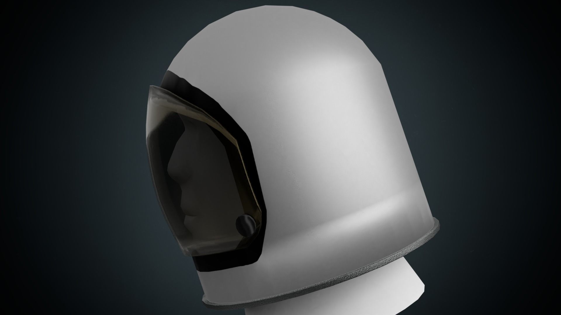 Astronaut helmet gameready Low-poly 3D model_4