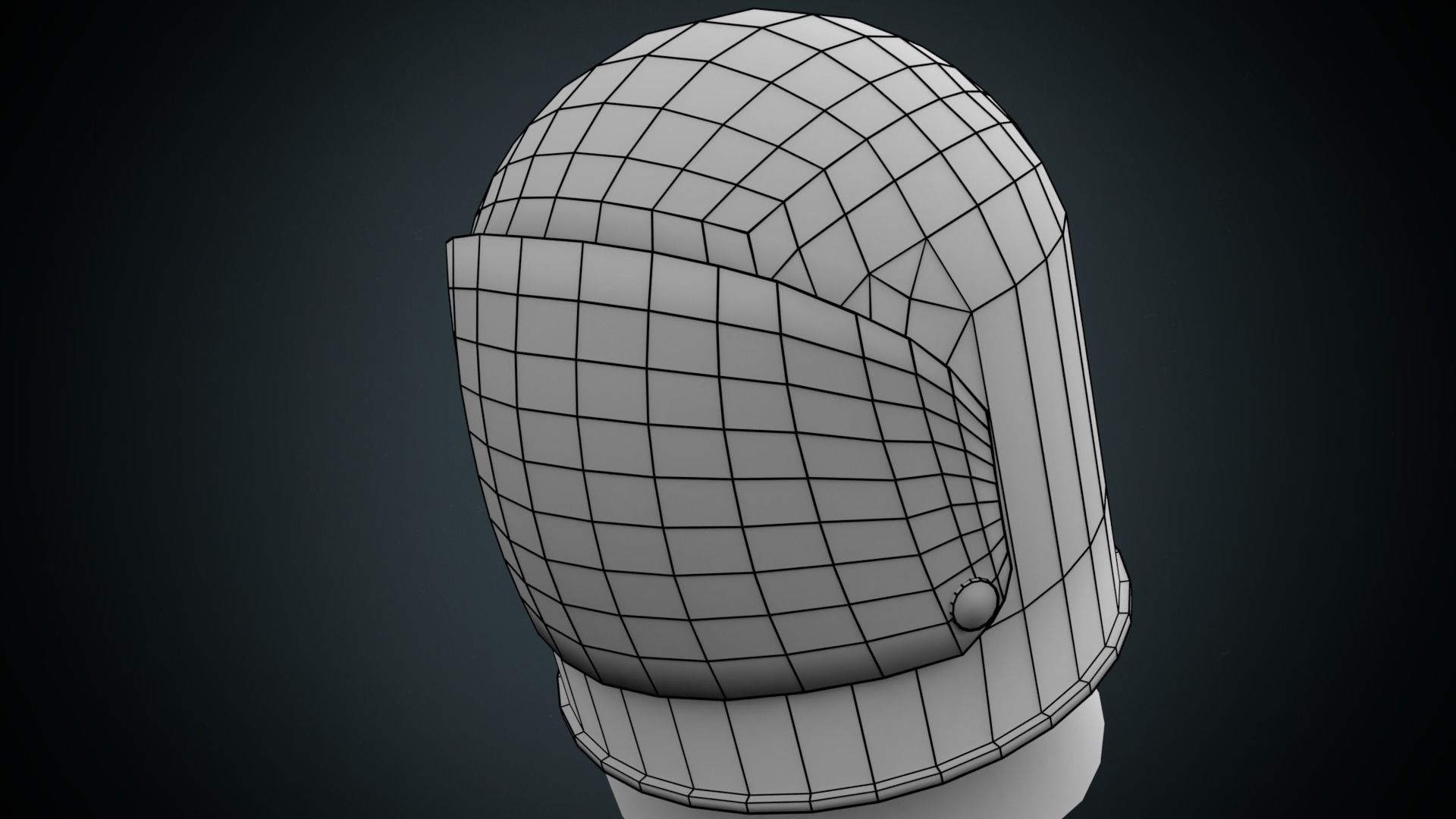 Astronaut helmet gameready Low-poly 3D model_7