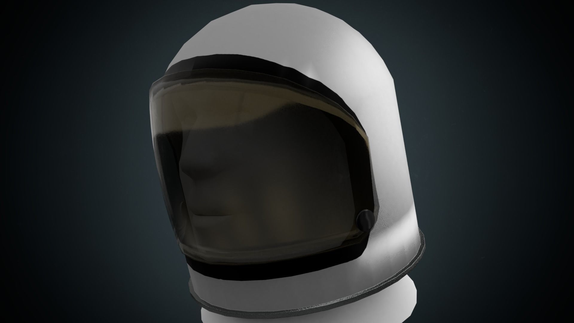 Astronaut helmet gameready Low-poly 3D model_1