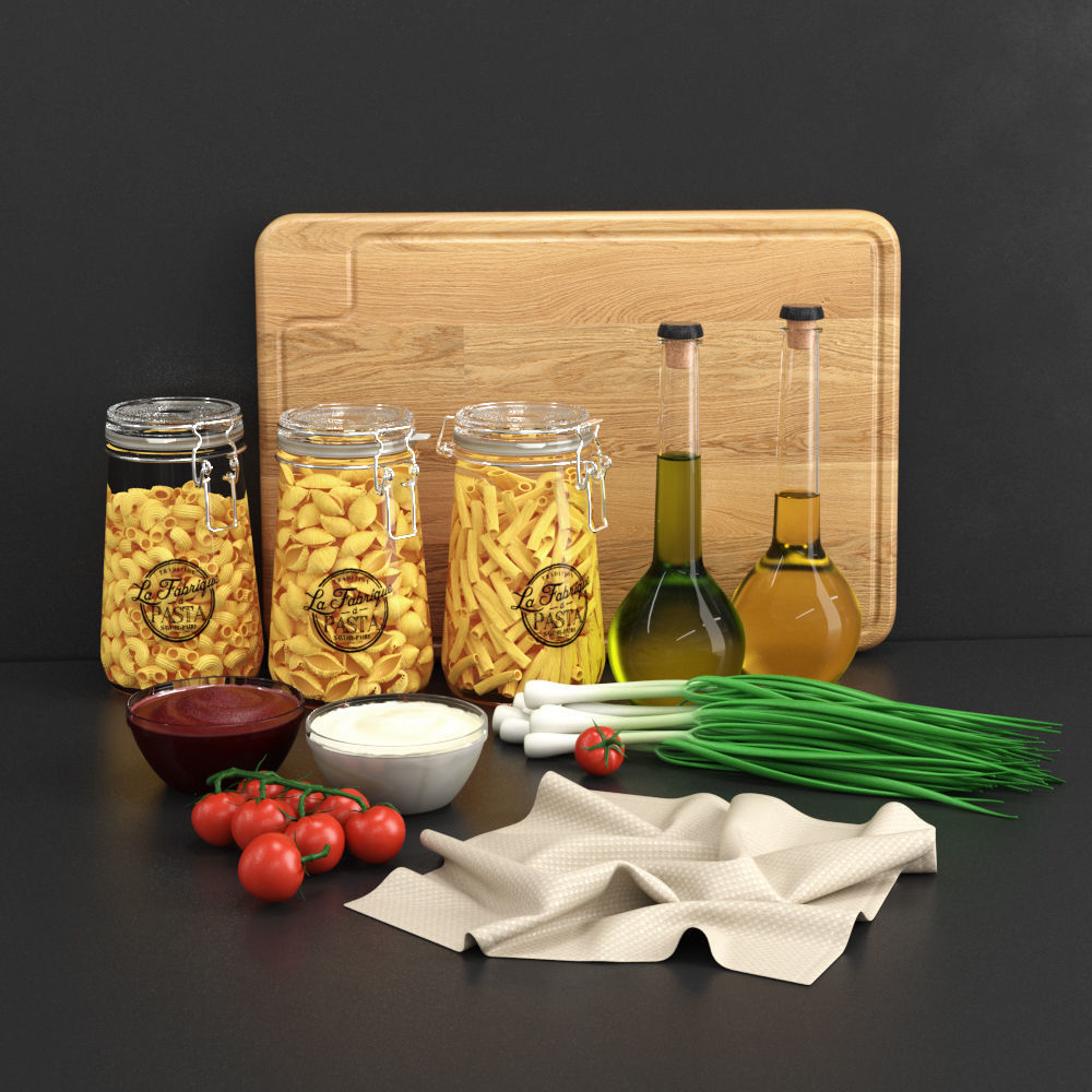 Pasta Dry Set 3D model_1