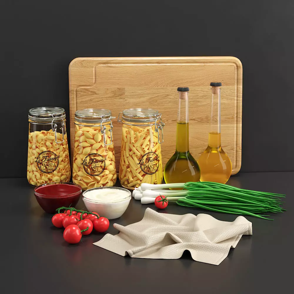 Pasta Dry Set 3D model_0