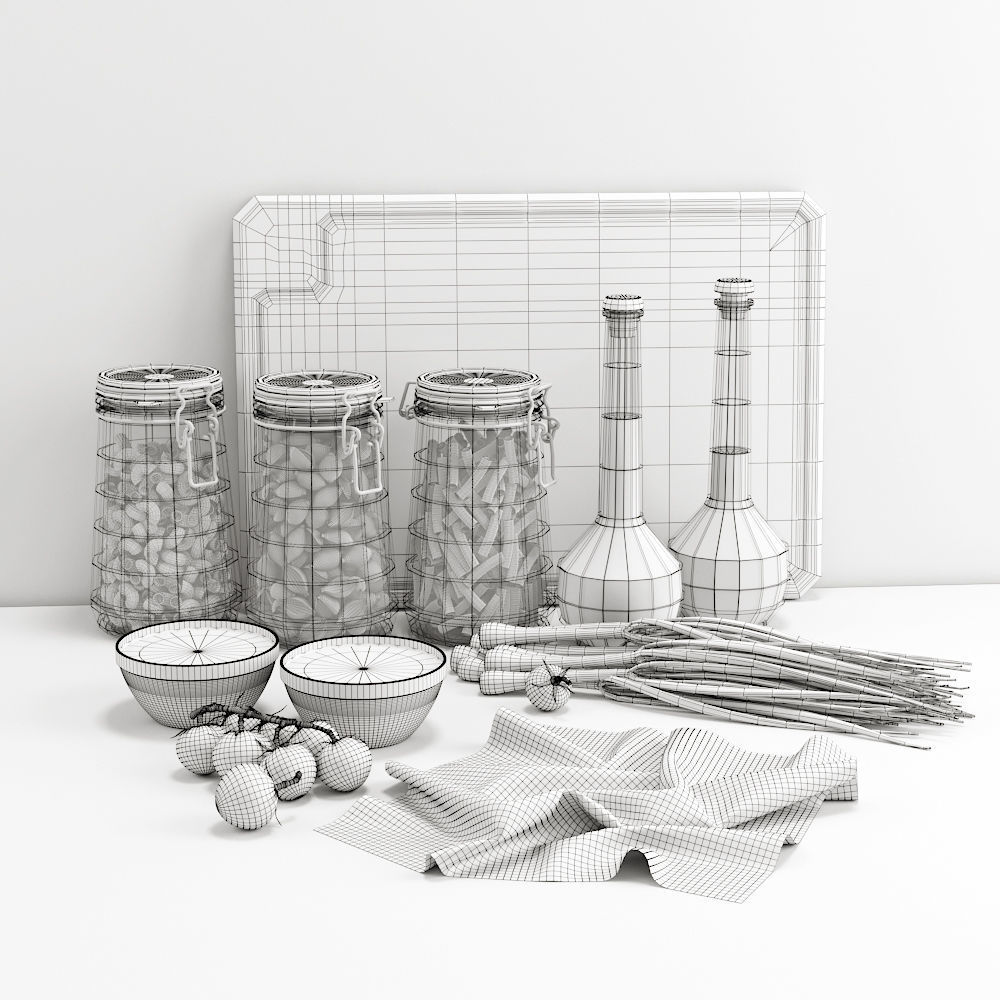 Pasta Dry Set 3D model_3
