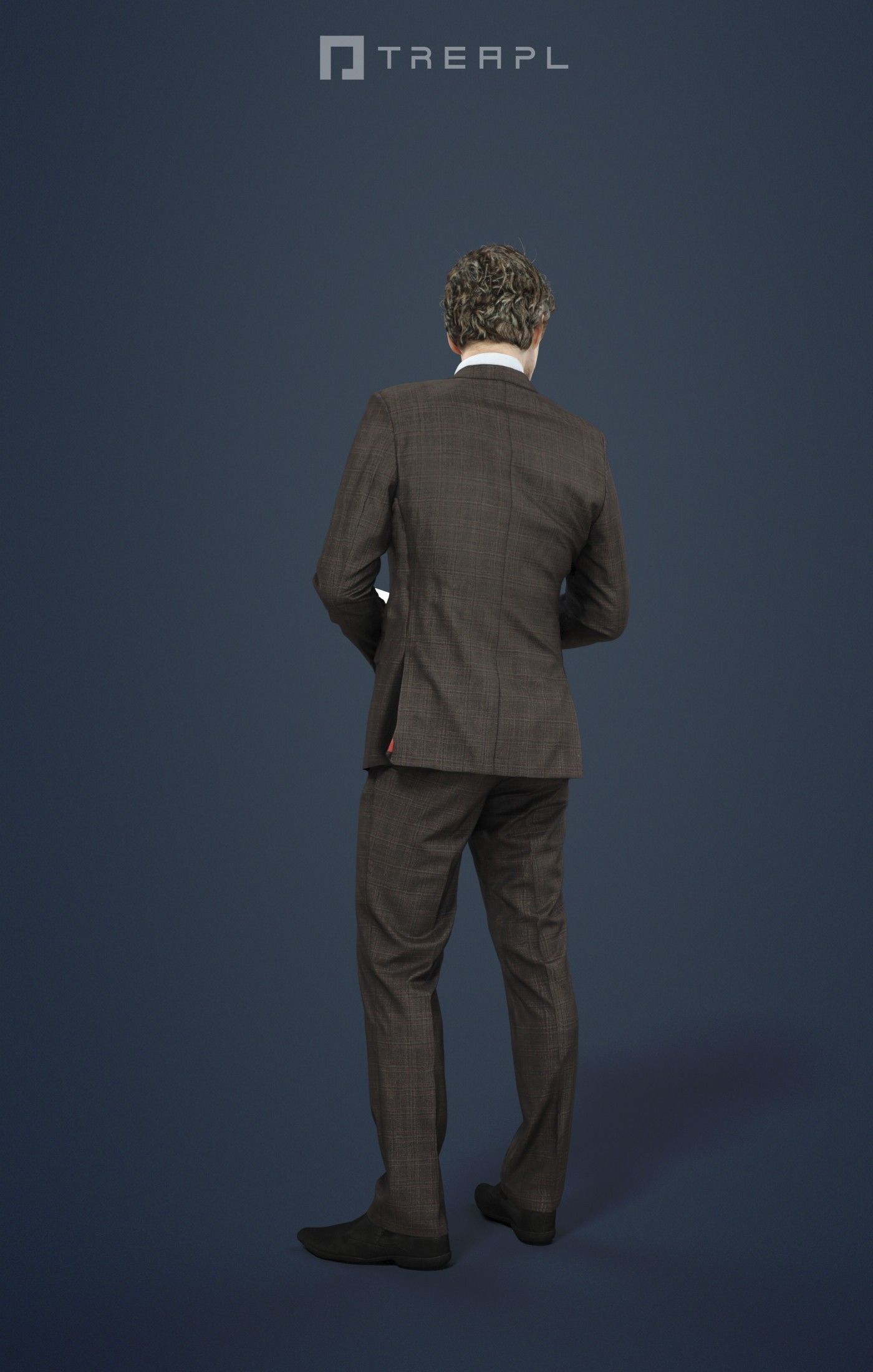 Ingrain A Business Man Standing While Reviewing Some Documents 3D model_2