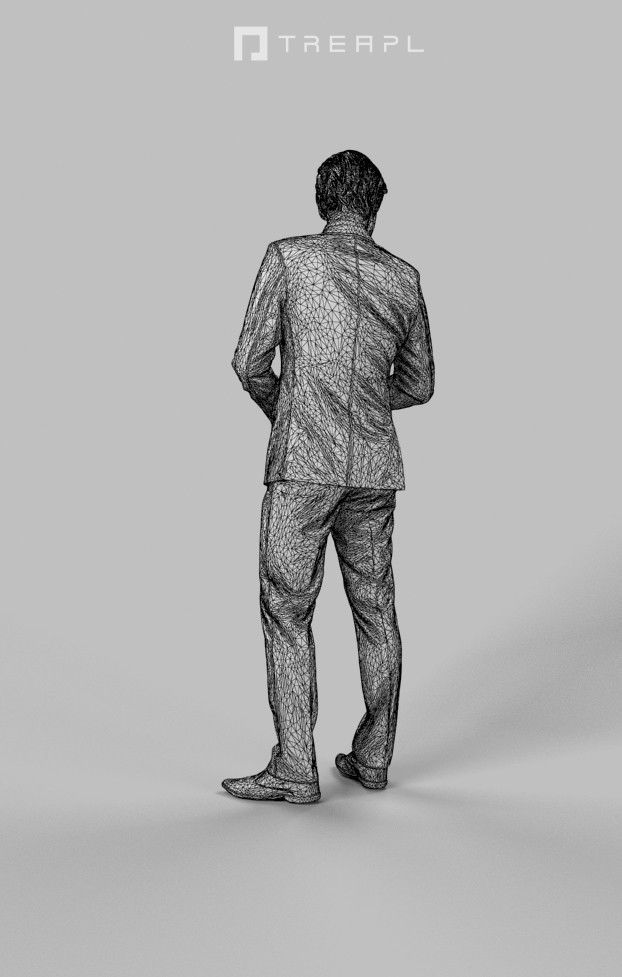 Ingrain A Business Man Standing While Reviewing Some Documents 3D model_10