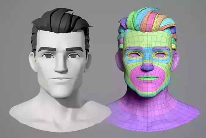 Cartoon character base mesh 3D model