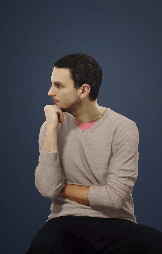 Jest Smart Casual Caucasian Male Sitting And Thinking 3D model_0