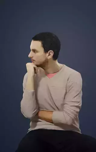 Jest Smart Casual Caucasian Male Sitting And Thinking 3D model