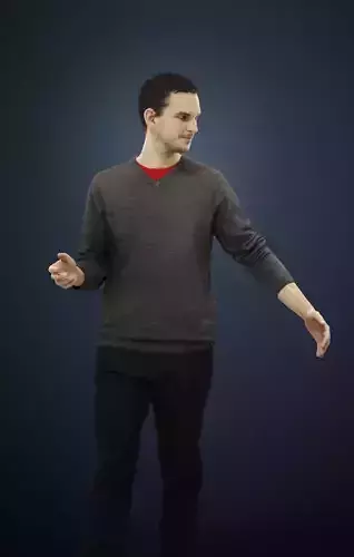 Jest A Caucasian Male walking In A Casual Outfit Explaining 3D model