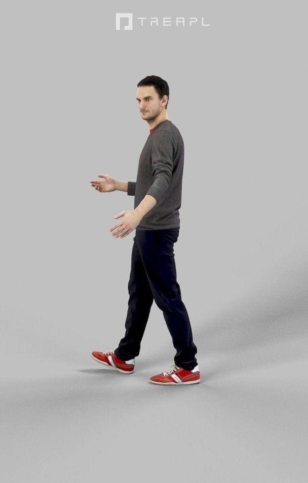 Jest A Caucasian Male walking In A Casual Outfit Explaining 3D model_8