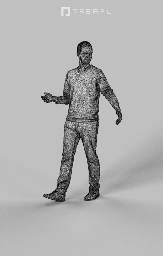 Jest A Caucasian Male walking In A Casual Outfit Explaining 3D model_9