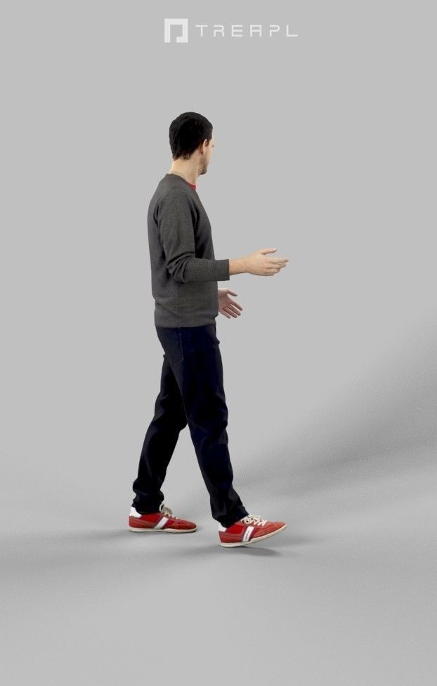 Jest A Caucasian Male walking In A Casual Outfit Explaining 3D model_5