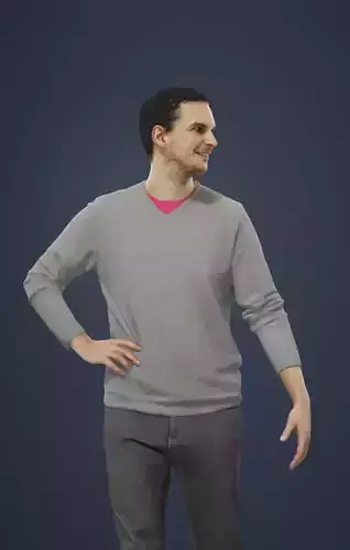 Jest Foreground Casual Man Walking Talking 3D model