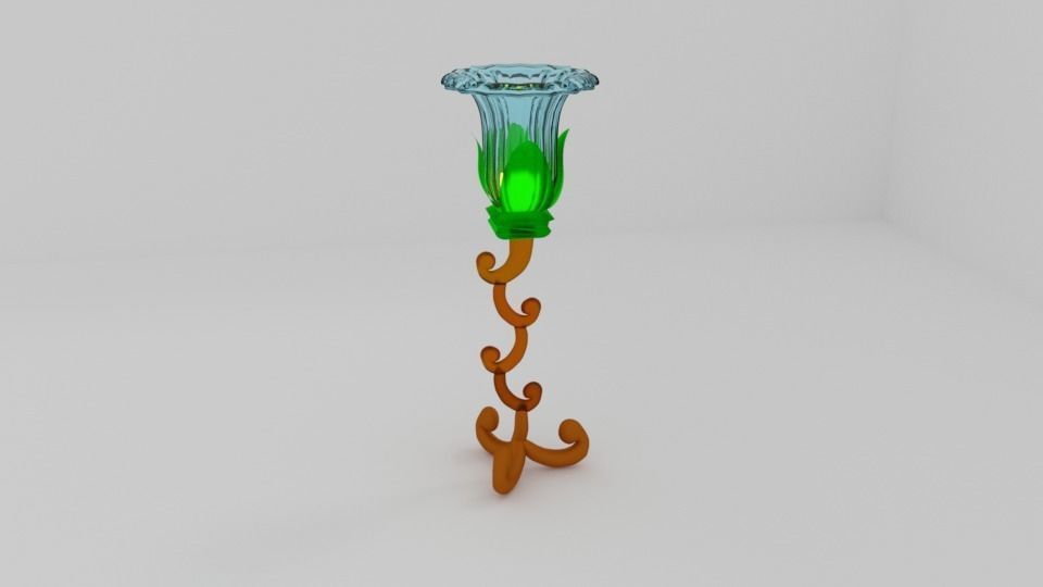 3D Lamp with glass 3D model_2